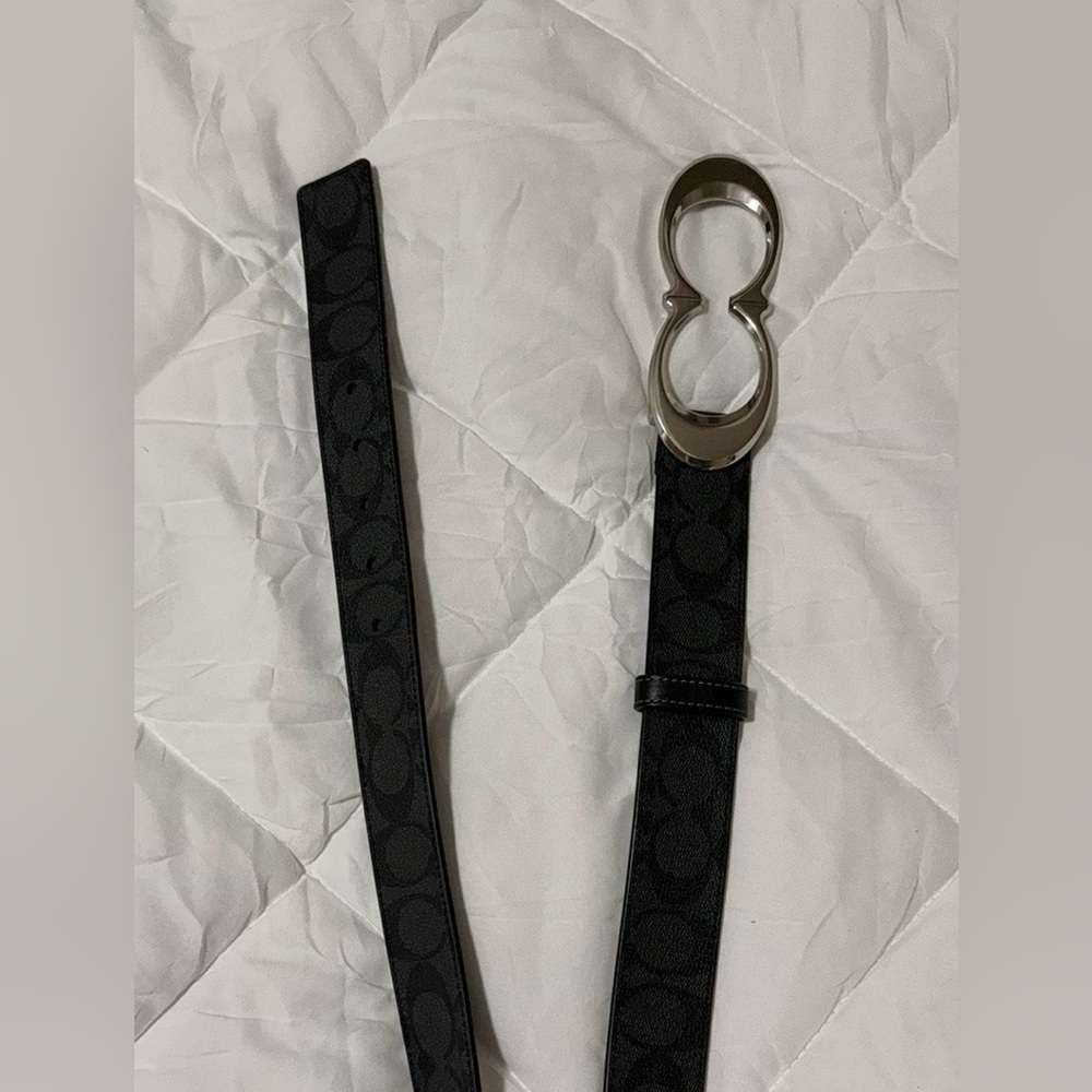 Coach Black Belt with Silver Buckle - Picture 2 of 7